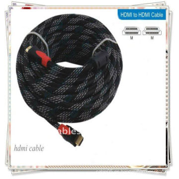 El oro plateó el varón del cable de Hi-Q HDMI de 10m los 32ft al varón nylon